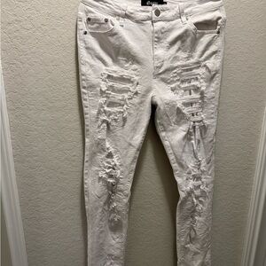 Guapi White Stacked Jeans Size 34